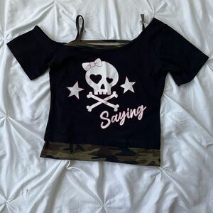 Black Skull Graphic Kids Top